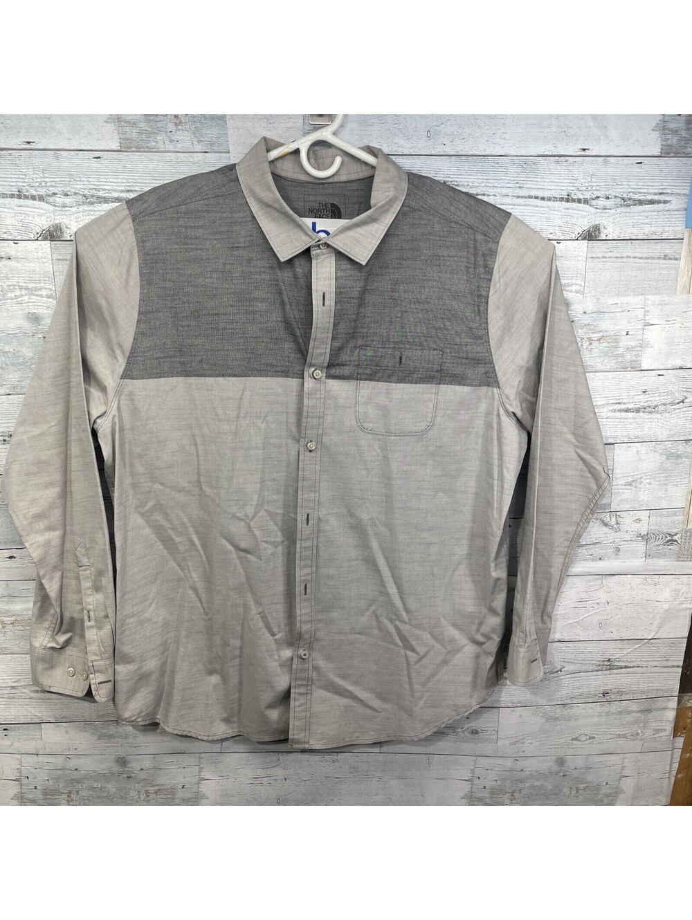 The North Face Mens Shirt 2XL Gray Long Sleeve Button Up Outdoor Hiking